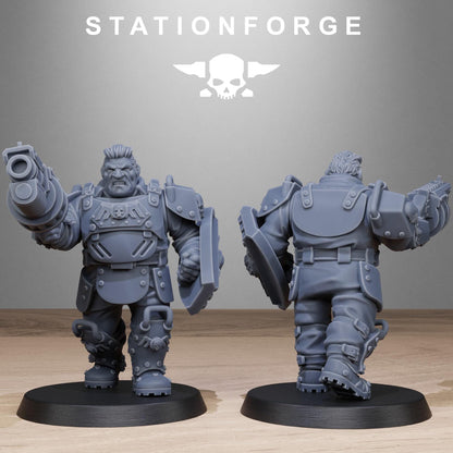 GrimGuard Armored Mutants, Imperial Guard Proxy, Sci-Fi Wargames Miniatures by STATIONFORGE