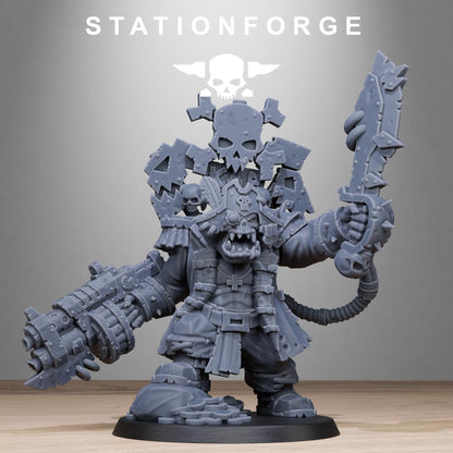 Orkaz Pirate, Space-Faring Orkish Menace Sculpted by STATIONFORGE, Grimdark Compatible, Sci-Fi Wargame Scale