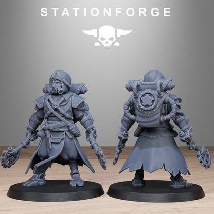 Scavenger Scorchers, Space Techno-bots, modular Sci-Fi warriors by STATIONFORGE, Sci-Fi Wargames Cyber-themed Grimdark miniatures