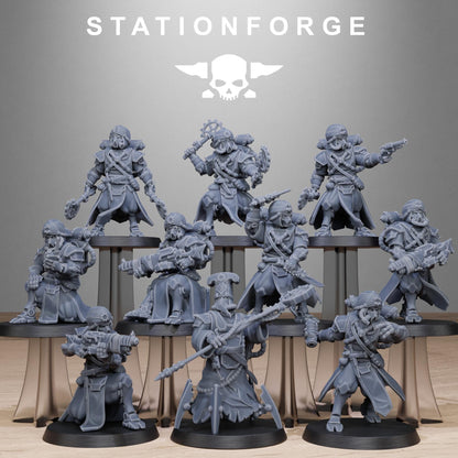 Scavenger Scorchers, Space Techno-bots, modular Sci-Fi warriors by STATIONFORGE, Sci-Fi Wargames Cyber-themed Grimdark miniatures