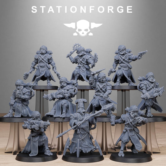 Scavenger Scorchers, Space Techno-bots, modular Sci-Fi warriors by STATIONFORGE, Sci-Fi Wargames Cyber-themed Grimdark miniatures