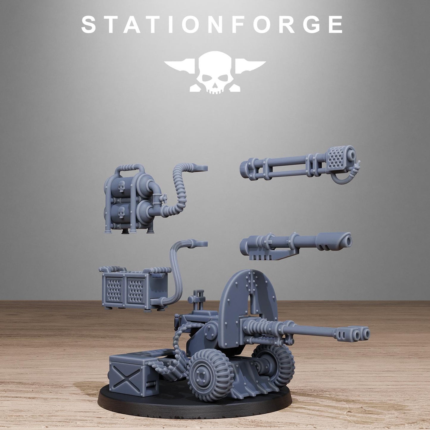 GrimGuard Battle Weapons 2.0, Heavy Weapons Team,  Imperial Guard Miniatures by STATIONFORGE