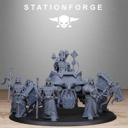 Scavenger Lectern Walker, Space Techno-bots, modular Sci-Fi warriors by STATIONFORGE, Sci-Fi Wargames Cyber-themed Grimdark miniatures