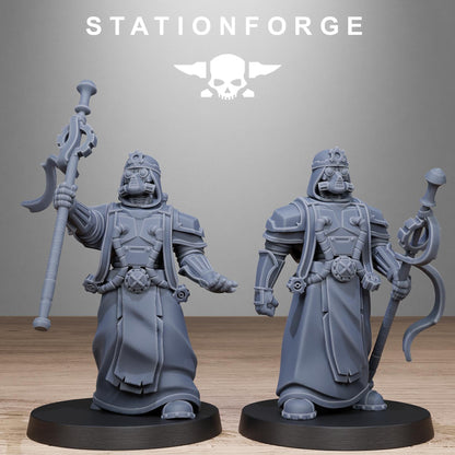 Scavenger Lectern Walker, Space Techno-bots, modular Sci-Fi warriors by STATIONFORGE, Sci-Fi Wargames Cyber-themed Grimdark miniatures