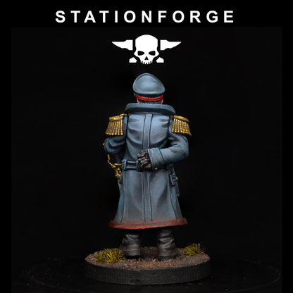 GrimGuard Officer, Death Korps Proxy, Sci-Fi Wargames Miniatures by STATIONFORGE