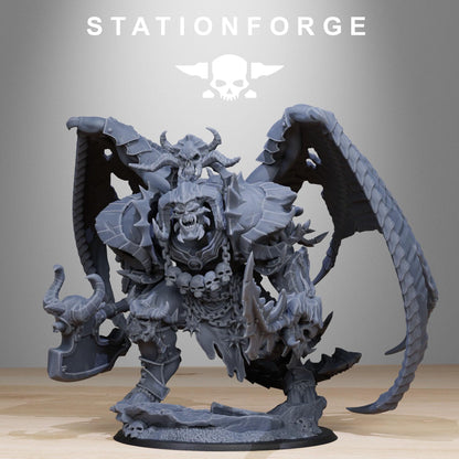 Corrupted Demon, Chaotic Daemonic Monopose Miniatures Sculpted by STATIONFORGE  for Wargames set in the Grimdark Future