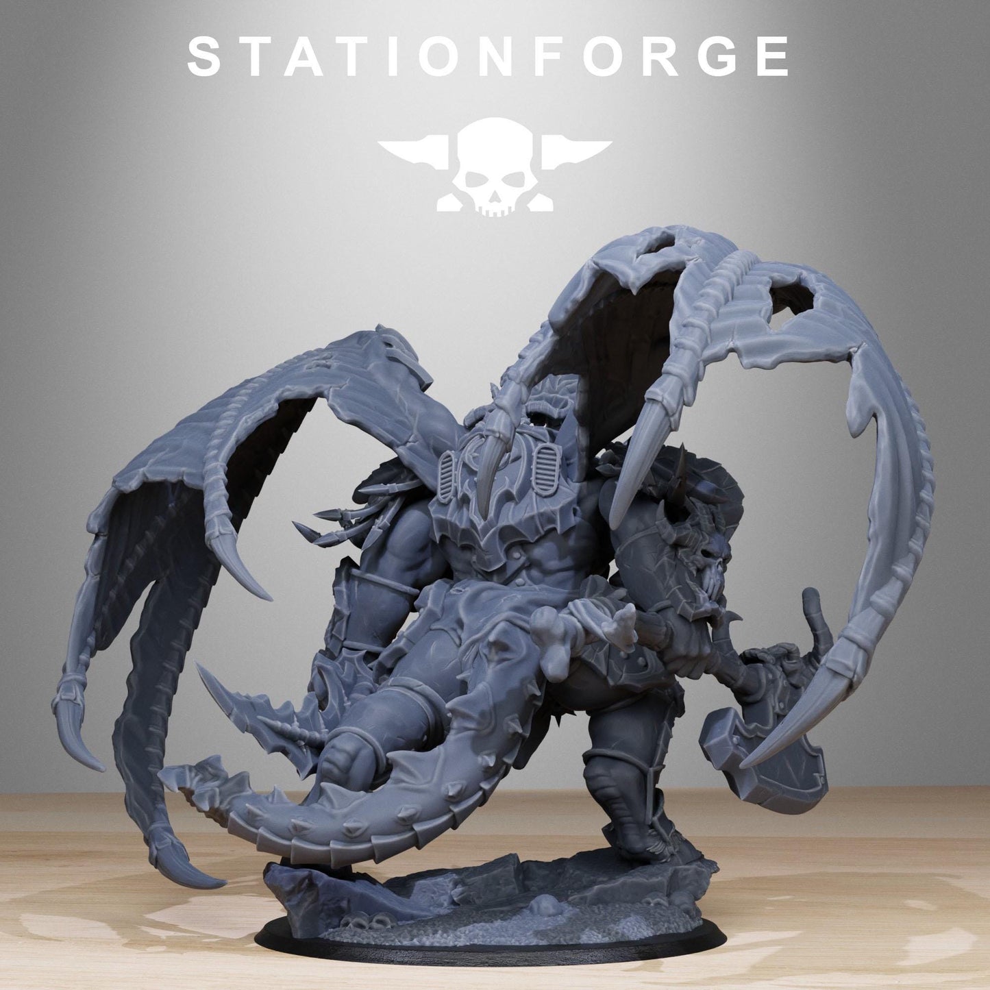 Corrupted Demon, Chaotic Daemonic Monopose Miniatures Sculpted by STATIONFORGE  for Wargames set in the Grimdark Future