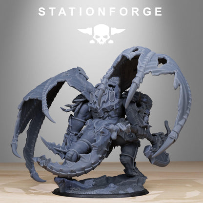 Corrupted Demon, Chaotic Daemonic Monopose Miniatures Sculpted by STATIONFORGE  for Wargames set in the Grimdark Future