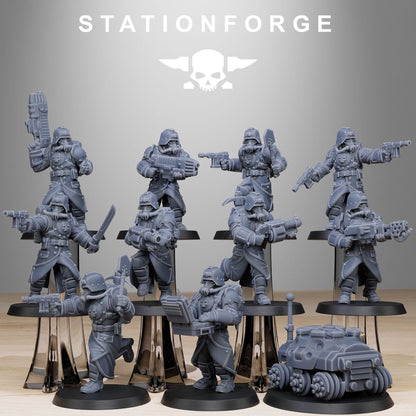 GrimGuard Bombardiers, Death Korps Proxy, Sci-Fi Wargames Miniatures by STATIONFORGE