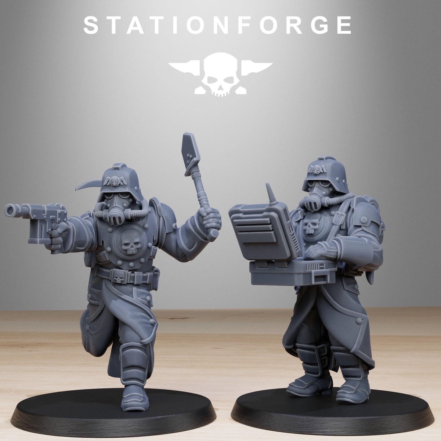 GrimGuard Bombardiers, Death Korps Proxy, Sci-Fi Wargames Miniatures by STATIONFORGE