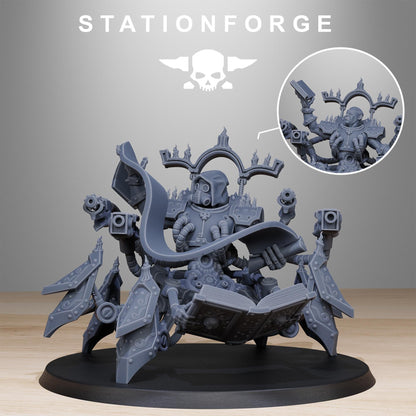 Scavenger Librarian, Space Techno-bots, modular Sci-Fi warriors by STATIONFORGE, Sci-Fi Wargames Cyber-themed Grimdark miniatures