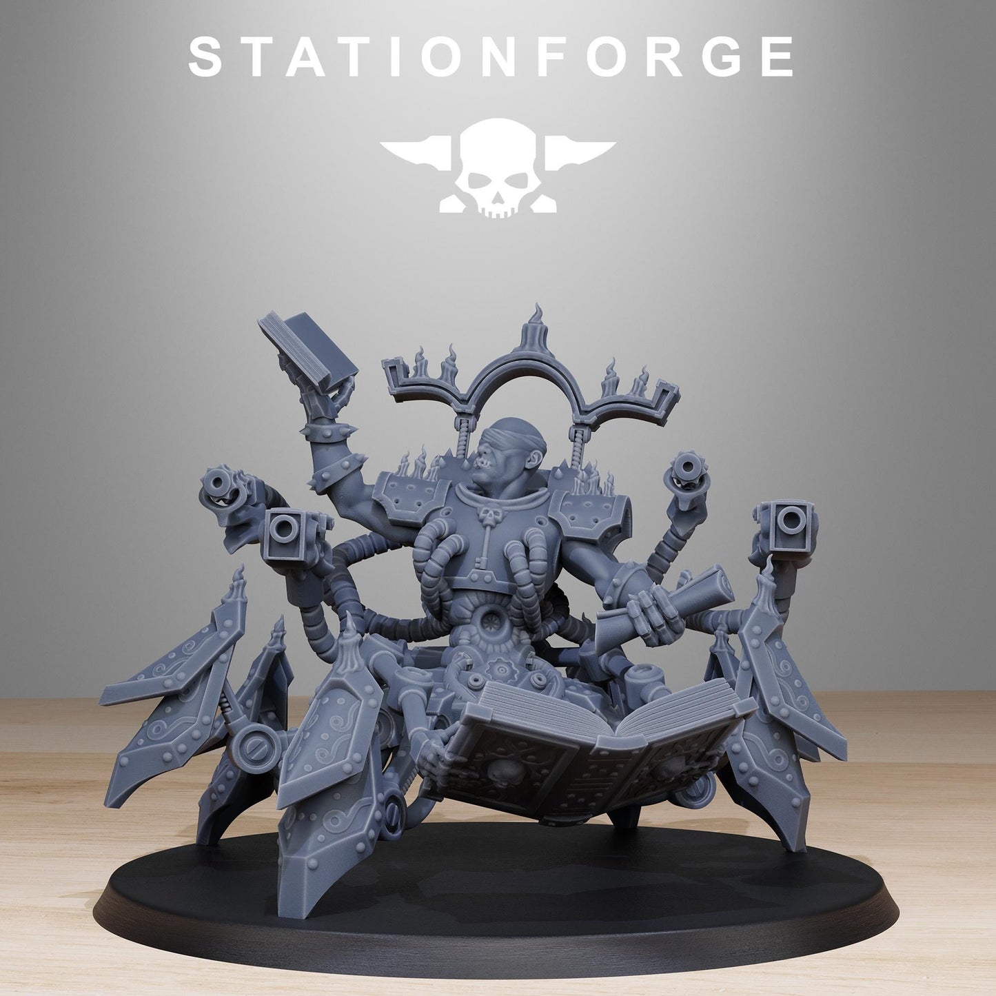 Scavenger Librarian, Space Techno-bots, modular Sci-Fi warriors by STATIONFORGE, Sci-Fi Wargames Cyber-themed Grimdark miniatures