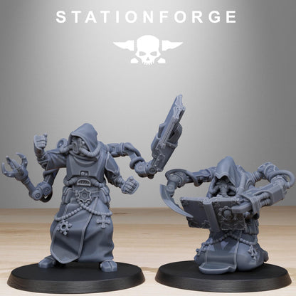 Scavenger Monks, Space Techno-bots, modular Sci-Fi warriors by STATIONFORGE, Sci-Fi Wargames Cyber-themed Grimdark miniatures