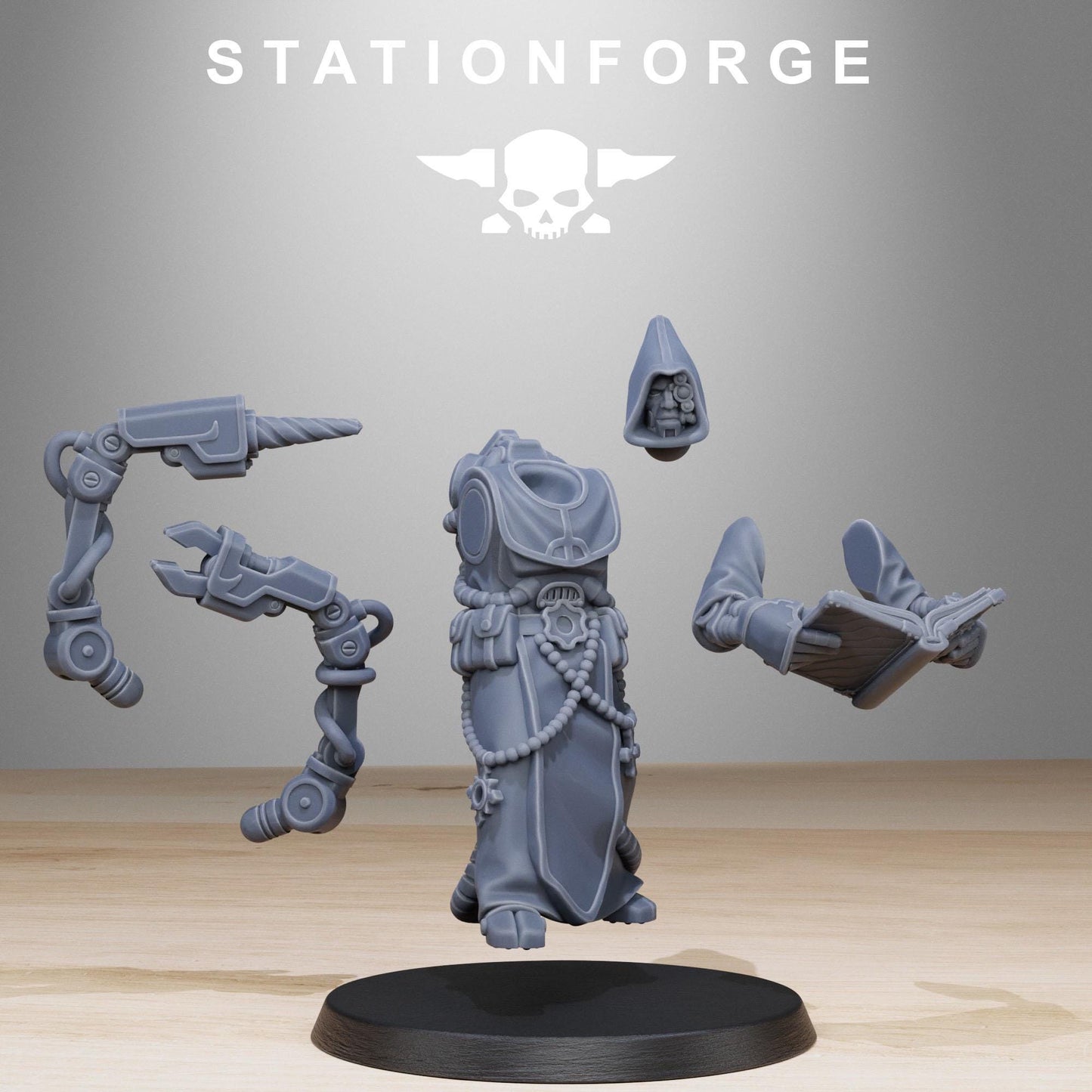 Scavenger Monks, Space Techno-bots, modular Sci-Fi warriors by STATIONFORGE, Sci-Fi Wargames Cyber-themed Grimdark miniatures