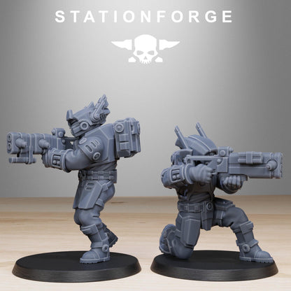 Tarion Assault Squad, Communitarian Alien Infantry, Sci-Fi Wargames Miniatures by STATIONFORGE
