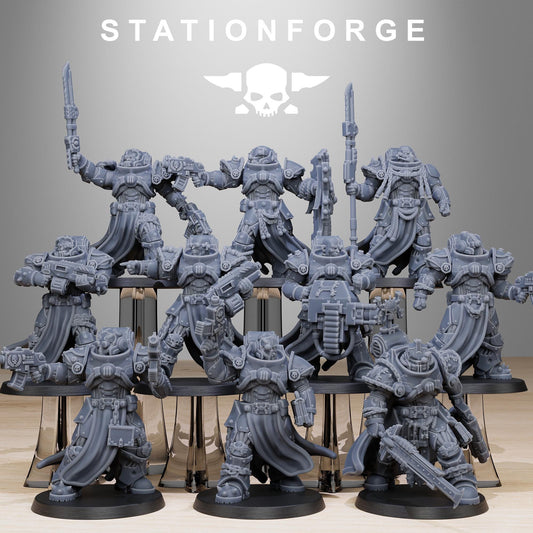 Socratis Militants, Modular Sci-Fi Marine warriors by STATIONFORGE, Grimdark Wargames Proxy