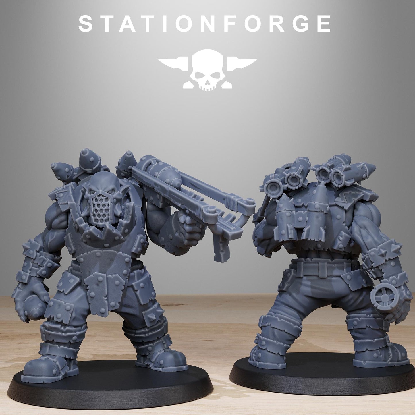 Orkaz Smashers, Space-Faring Orkish Menace Sculpted by STATIONFORGE, Grimdark Compatible, Sci-Fi Wargame Scale
