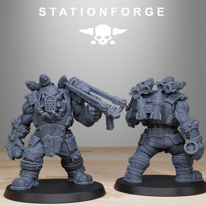 Orkaz Smashers, Space-Faring Orkish Menace Sculpted by STATIONFORGE, Grimdark Compatible, Sci-Fi Wargame Scale