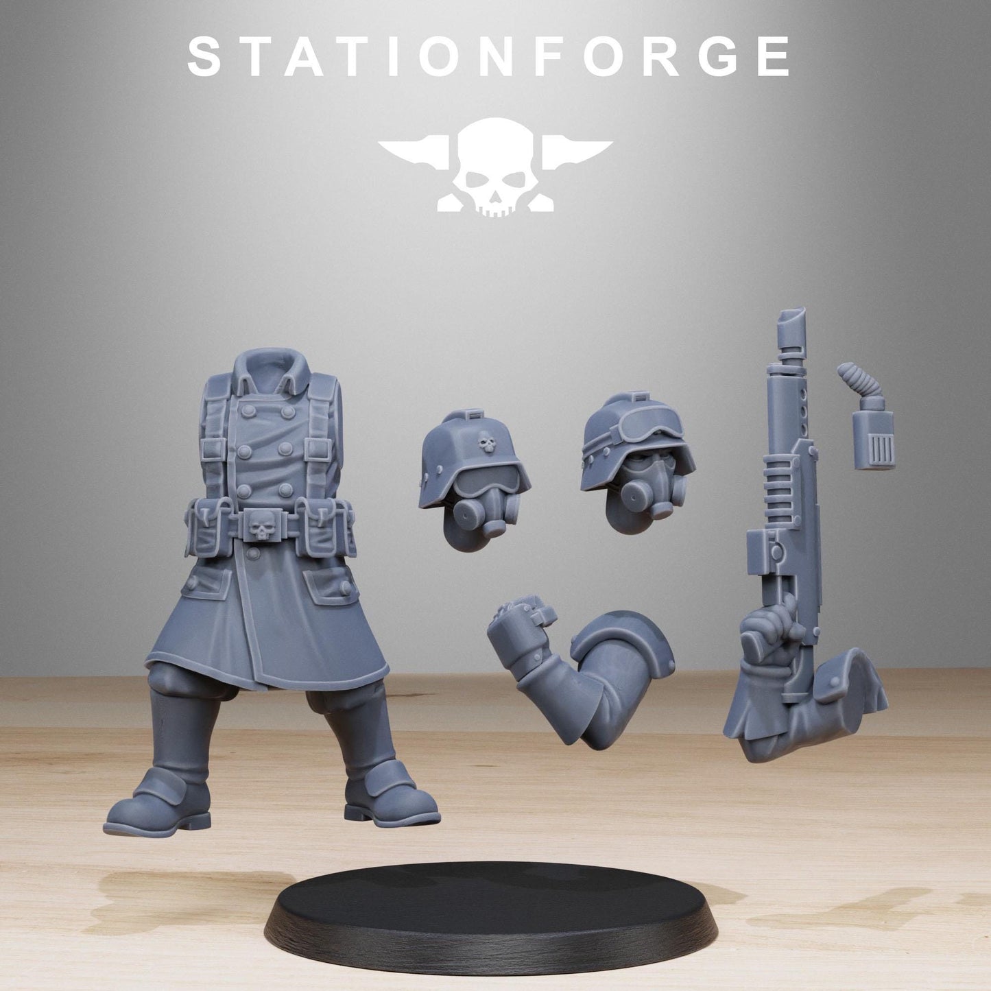 Grimguard Militants, Death Korps Proxy, Sci-Fi Wargames Miniatures by STATIONFORGE
