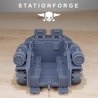 GrimGuard Tankette, Modular Sci-Fi Guardsmen Vehicle by STATIONFORGE, Sci-fi Wargames Proxy, Imperial Guard Transport Truck
