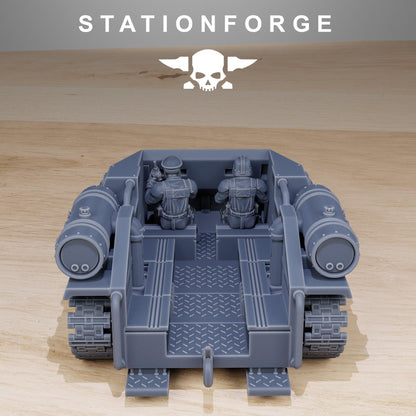 GrimGuard Tankette, Modular Sci-Fi Guardsmen Vehicle by STATIONFORGE, Sci-fi Wargames Proxy, Imperial Guard Transport Truck