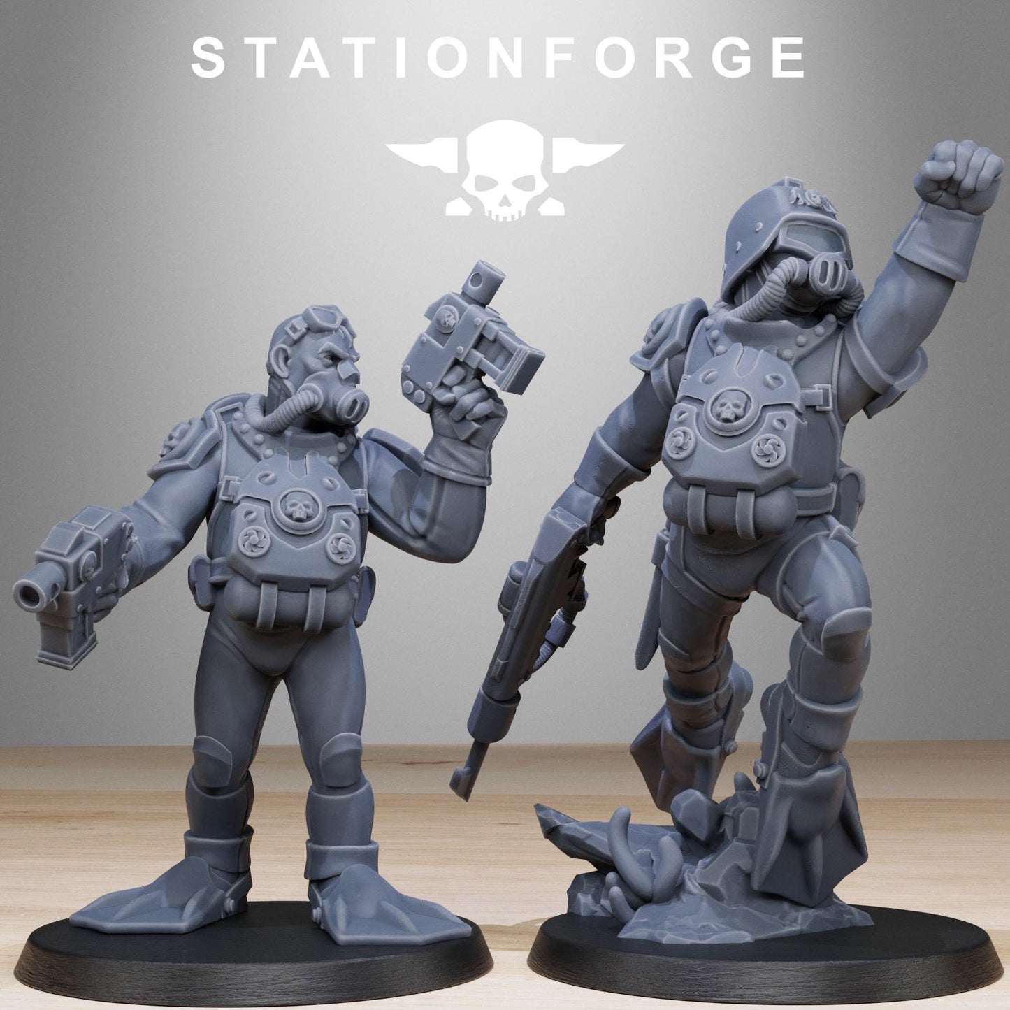 GrimGuard Divers, Death Korps Proxy, Sci-Fi Wargames Miniatures by STATIONFORGE