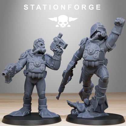 GrimGuard Divers, Death Korps Proxy, Sci-Fi Wargames Miniatures by STATIONFORGE