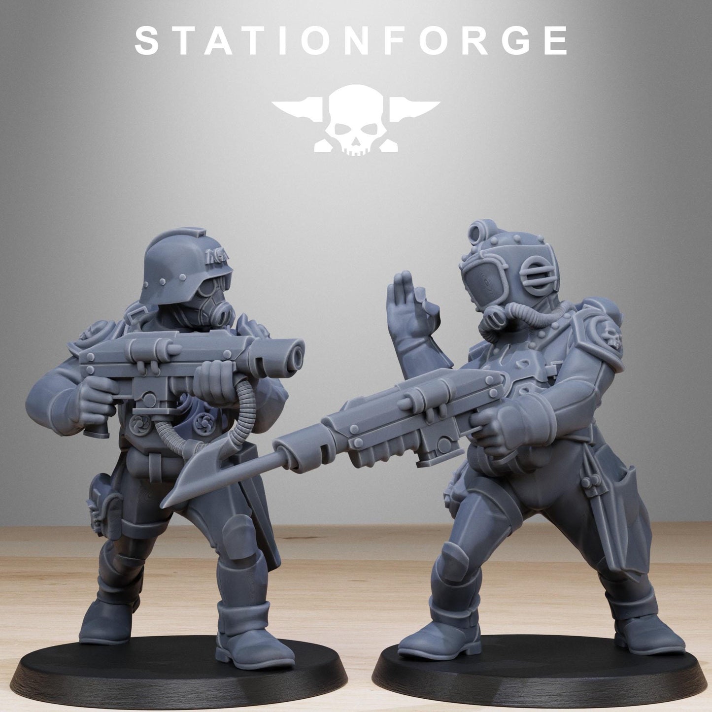 GrimGuard Divers, Death Korps Proxy, Sci-Fi Wargames Miniatures by STATIONFORGE