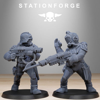 GrimGuard Divers, Death Korps Proxy, Sci-Fi Wargames Miniatures by STATIONFORGE