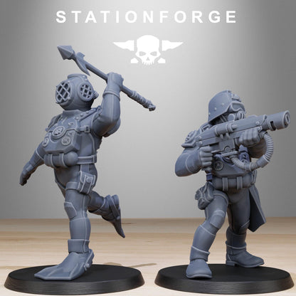 GrimGuard Divers, Death Korps Proxy, Sci-Fi Wargames Miniatures by STATIONFORGE