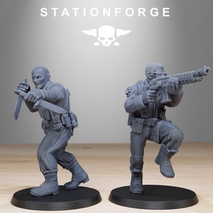 GrimGuard Counter Terrorists, Death Korps Proxy, Sci-Fi Wargames Miniatures by STATIONFORGE