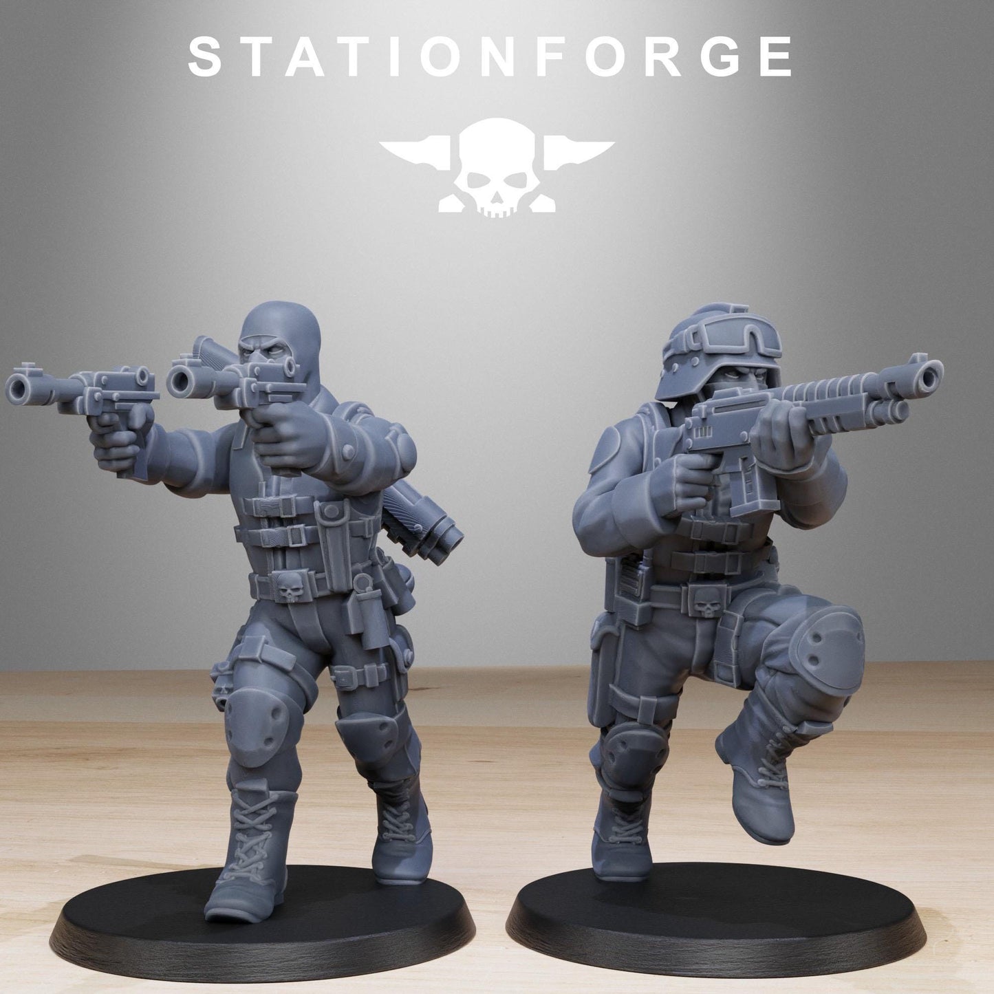 GrimGuard Counter Terrorists, Death Korps Proxy, Sci-Fi Wargames Miniatures by STATIONFORGE