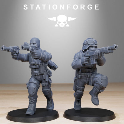 GrimGuard Counter Terrorists, Death Korps Proxy, Sci-Fi Wargames Miniatures by STATIONFORGE