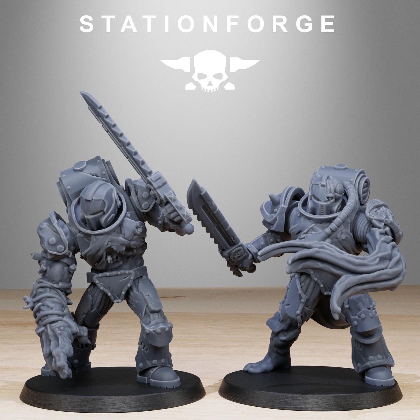 Corrupted Socratis Infantry, Modular Sci-Fi Marine warriors by STATIONFORGE, Grimdark Wargames Proxy