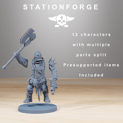 Corrupted Guard The Forsaken, Chaos Worshipper Sci-Fi Wargames Miniatures by STATIONFORGE, Corrupted Imperial Guard