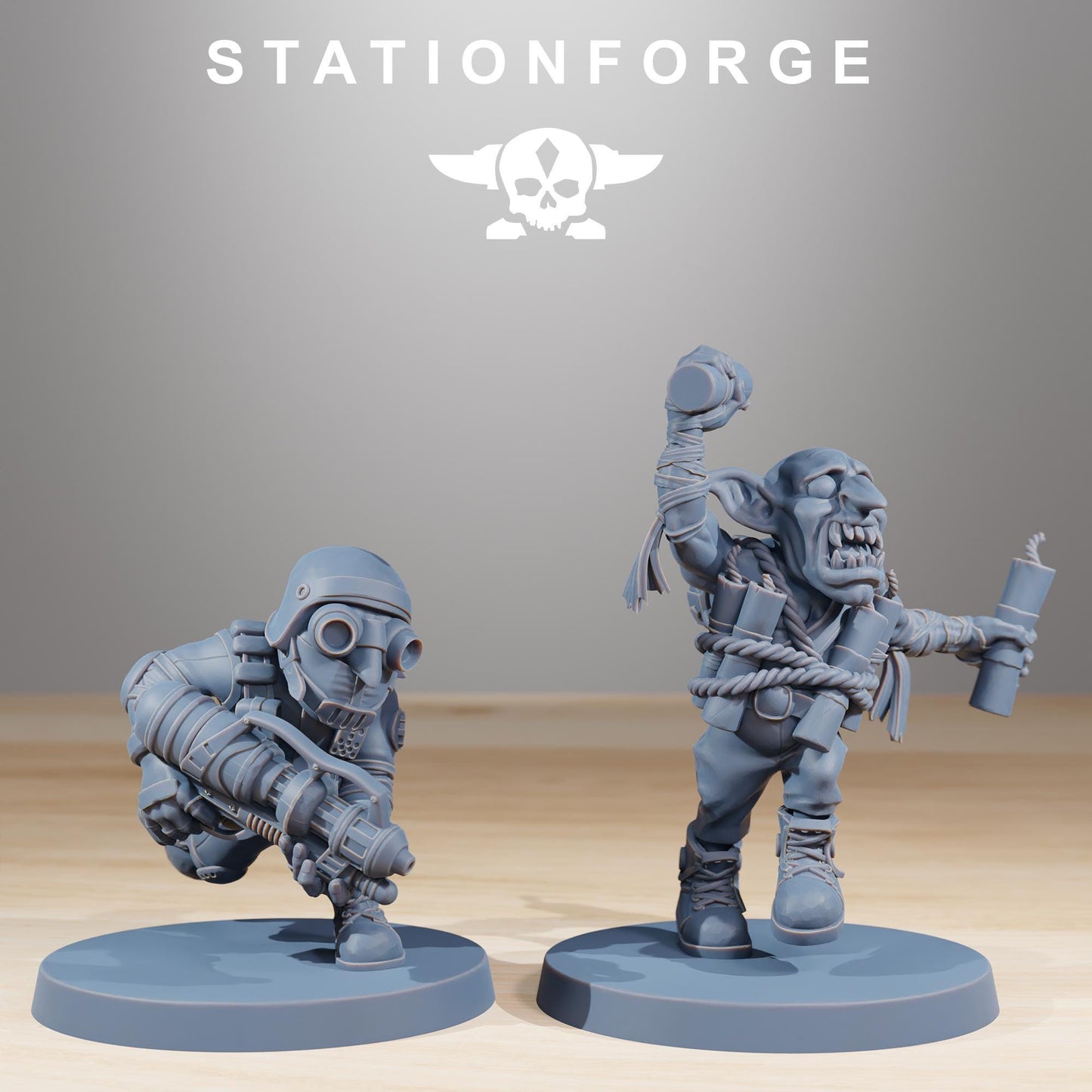 Orkaz Skillers, Space-Faring Orkish Menace Sculpted by STATIONFORGE, Grimdark Compatible, Sci-Fi Wargame Scale