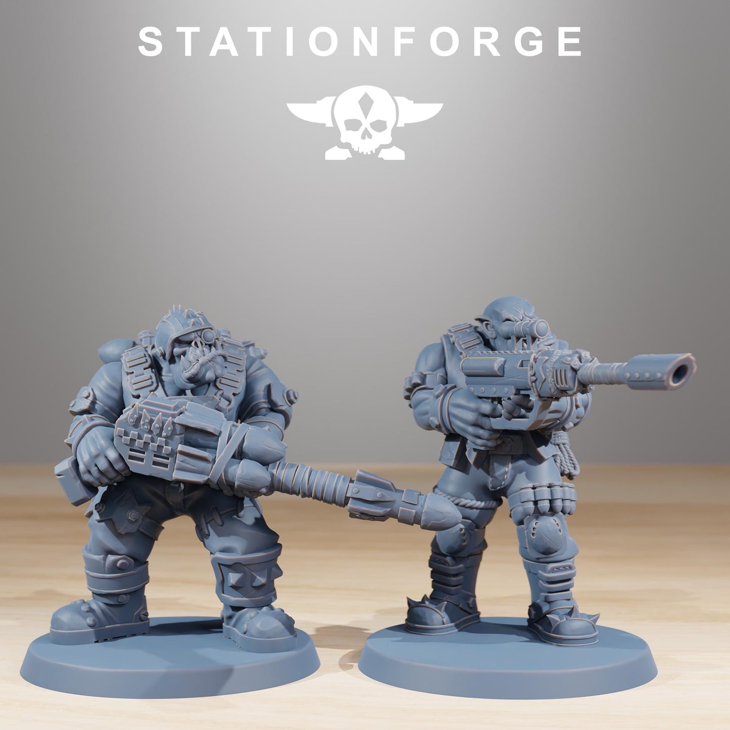 Orkaz Skillers, Space-Faring Orkish Menace Sculpted by STATIONFORGE, Grimdark Compatible, Sci-Fi Wargame Scale