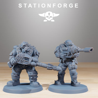 Orkaz Skillers, Space-Faring Orkish Menace Sculpted by STATIONFORGE, Grimdark Compatible, Sci-Fi Wargame Scale