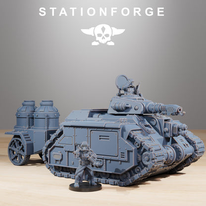 GrimGuard Flame Tank - GrimGuard Light Battle Tank, Sci-Fi Space Guard Soldiers by STATIONFORGE