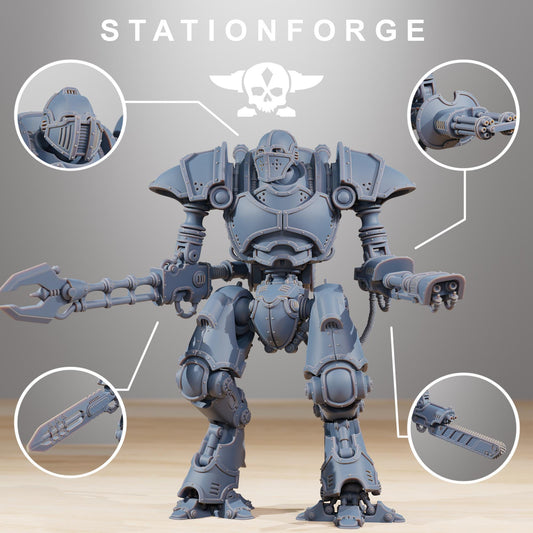 Scavenger Armageddon, Modular Sci-Fi Titanic Warbot by STATIONFORGE, Grimdark Wargames Proxy