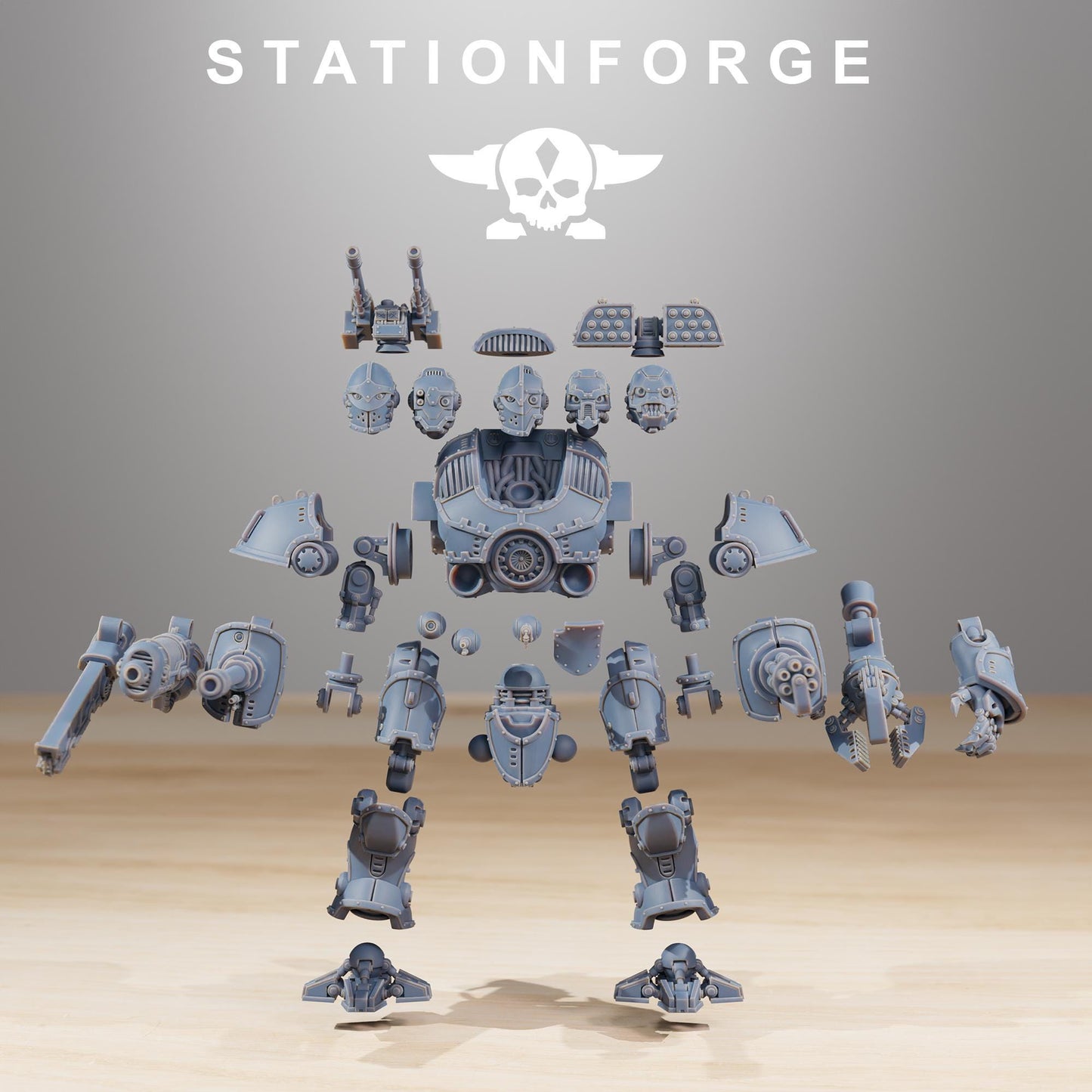 Scavenger Defender Mk2, Modular Sci-Fi Titanic Warbot by STATIONFORGE, Grimdark Wargames Proxy