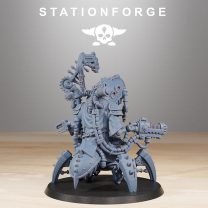 Scavenger Buglator, Space Techno-bots, modular Sci-Fi warriors by STATIONFORGE, Sci-Fi Wargames Cyber-themed Grimdark miniatures