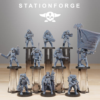 GrimGuard Ironclads, Death Korps Proxy, Sci-Fi Wargames Miniatures by STATIONFORGE