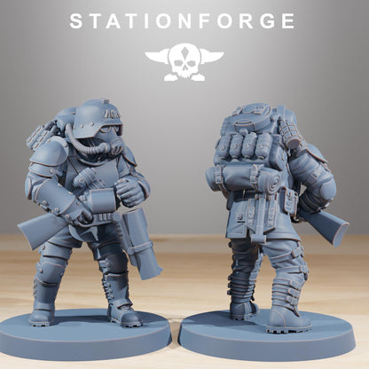 GrimGuard Ironclads, Death Korps Proxy, Sci-Fi Wargames Miniatures by STATIONFORGE