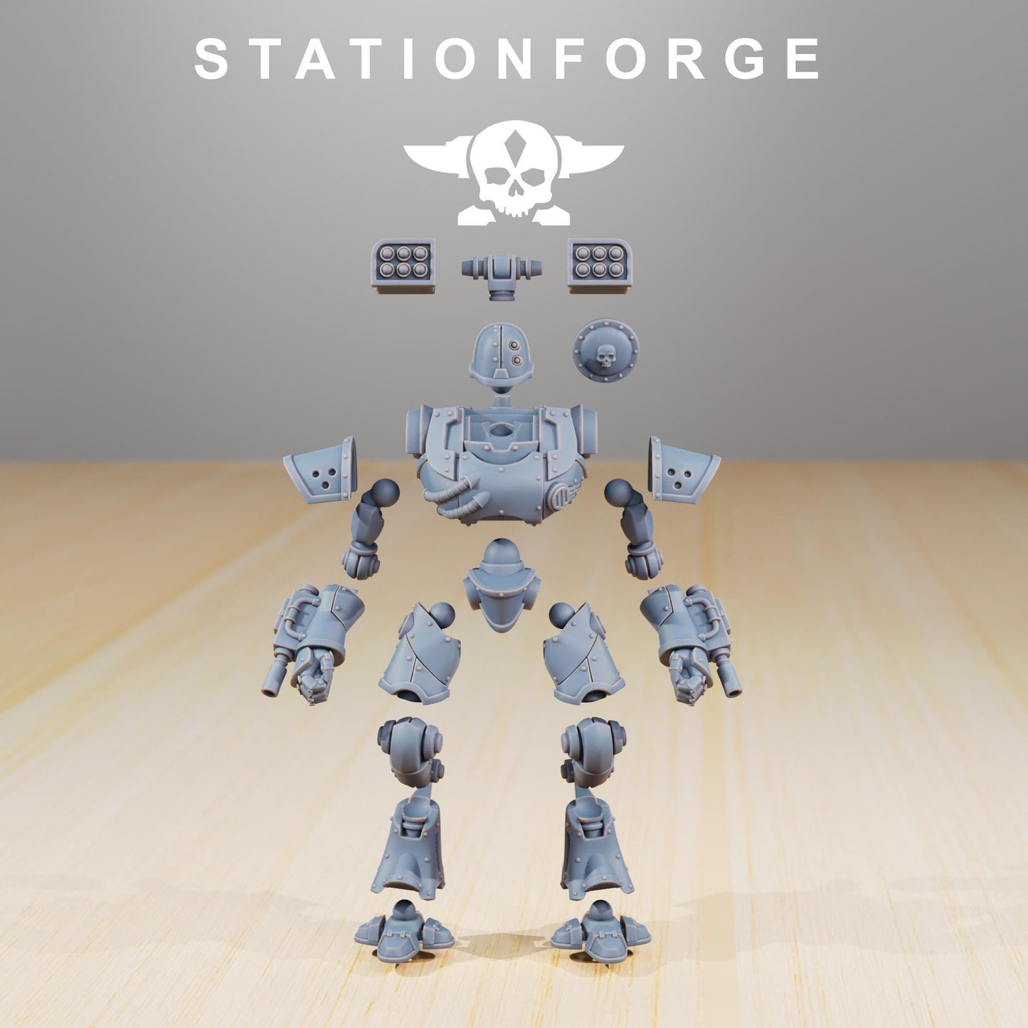 Scavenger Exutars, Mechanical Robot Infantry, Sci-Fi Wargames Miniatures by STATIONFORGE