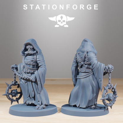 Scavenger Cultists, Space Techno-bots, modular Sci-Fi warriors by STATIONFORGE, Sci-Fi Wargames Cyber-themed Grimdark miniatures