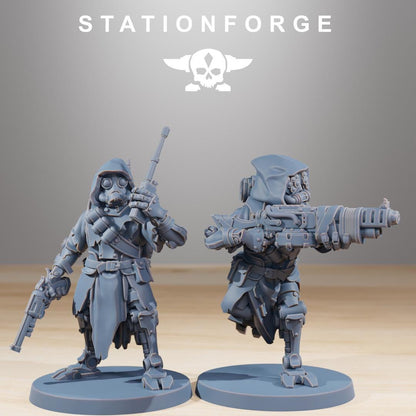 Scavenger Rangers Builder Kit, Space Techno-bots, modular Sci-Fi warriors by STATIONFORGE, Sci-Fi Wargames Cyber-themed Grimdark miniatures
