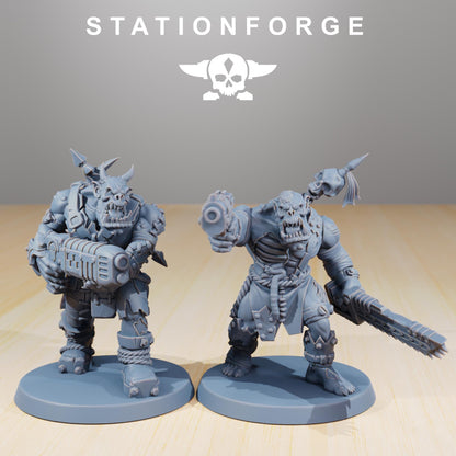 Orkaz Plague Spreadaz, Space-Faring Orkish Menace Sculpted by STATIONFORGE, Grimdark Compatible, Sci-Fi Wargame Scale