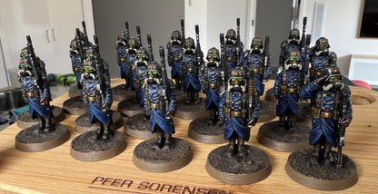 Grimguard Marching Poses, Death Korps Proxy, Sci-Fi Wargames Miniatures by STATIONFORGE