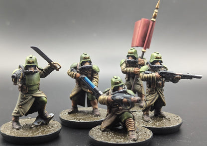GrimGuard Command Force, Death Korps Proxy, Sci-Fi Wargames Miniatures by STATIONFORGE